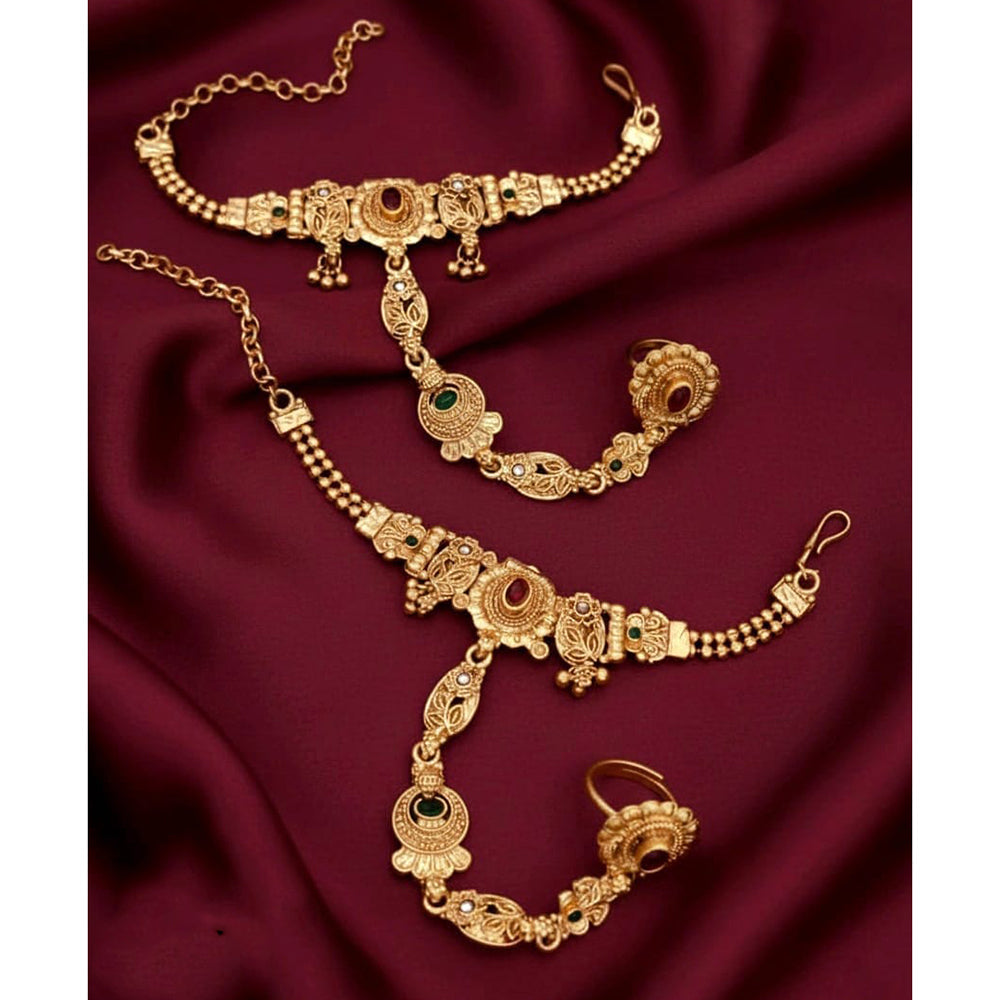 Akruti Collection Royal Pota Stone Designer Hand Harness