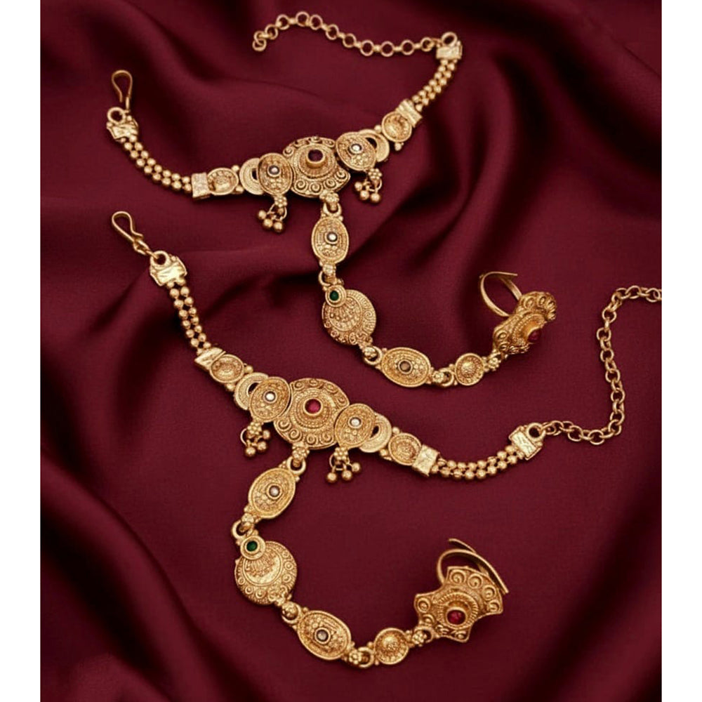 Akruti Collection Royal Pota Stone Designer Hand Harness