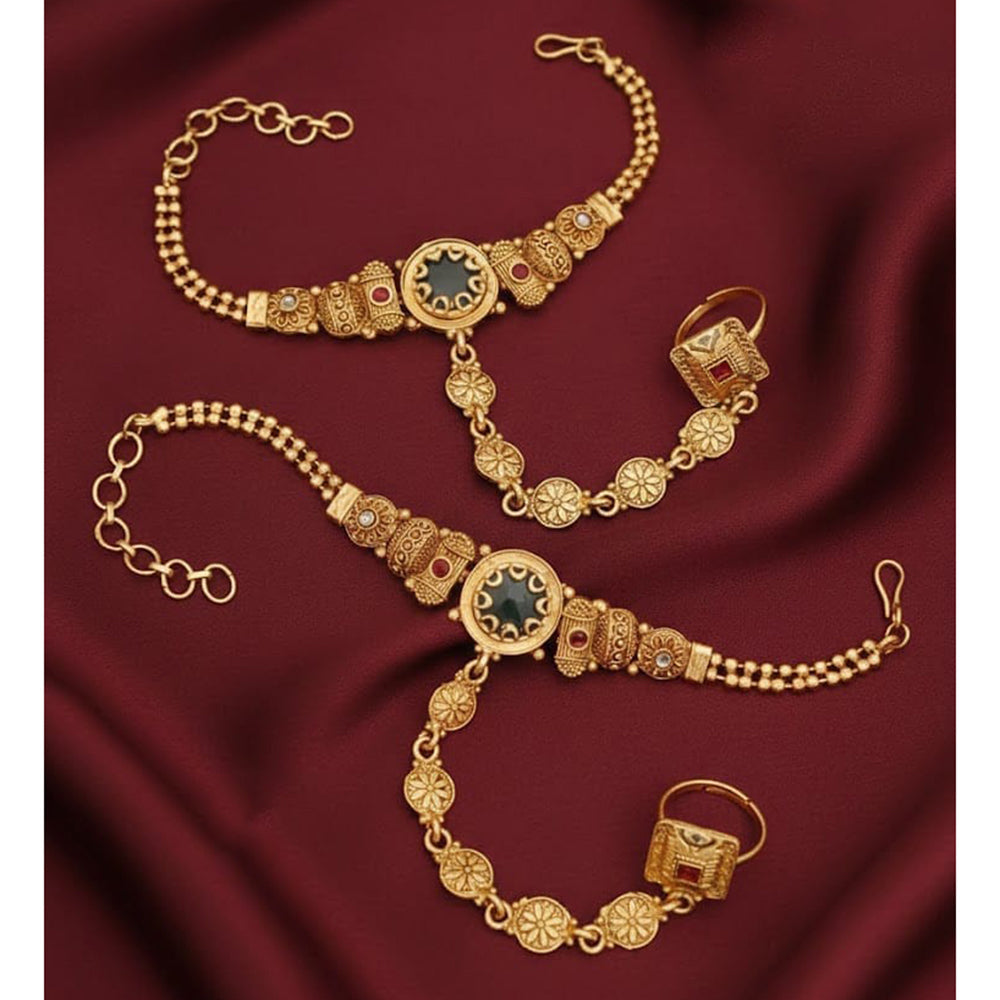 Akruti Collection Royal Pota Stone Designer Hand Harness