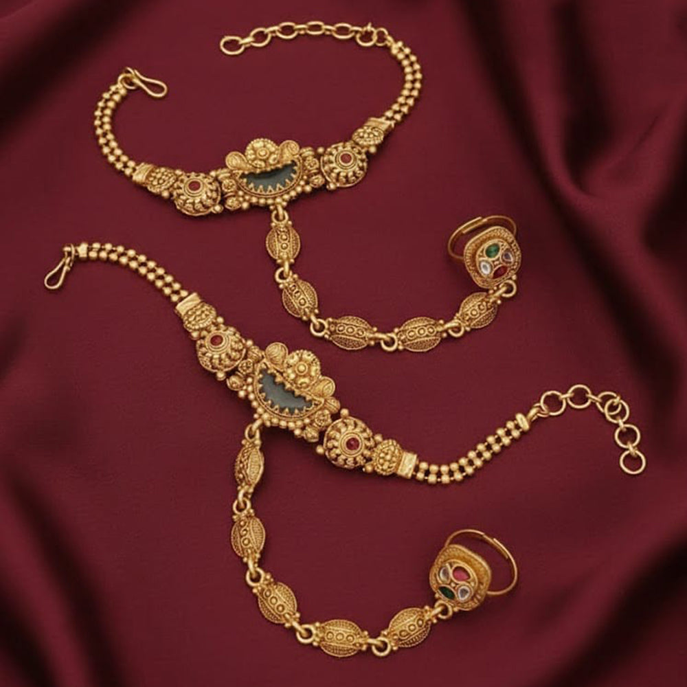 Akruti Collection Royal Pota Stone Designer Hand Harness