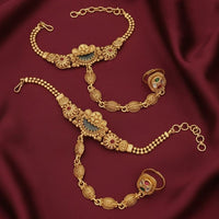 Akruti Collection Royal Pota Stone Designer Hand Harness