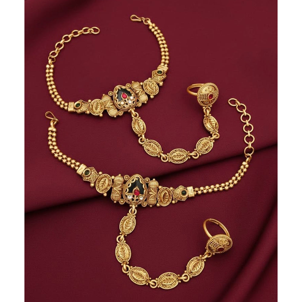 Akruti Collection Royal Pota Stone Designer Hand Harness