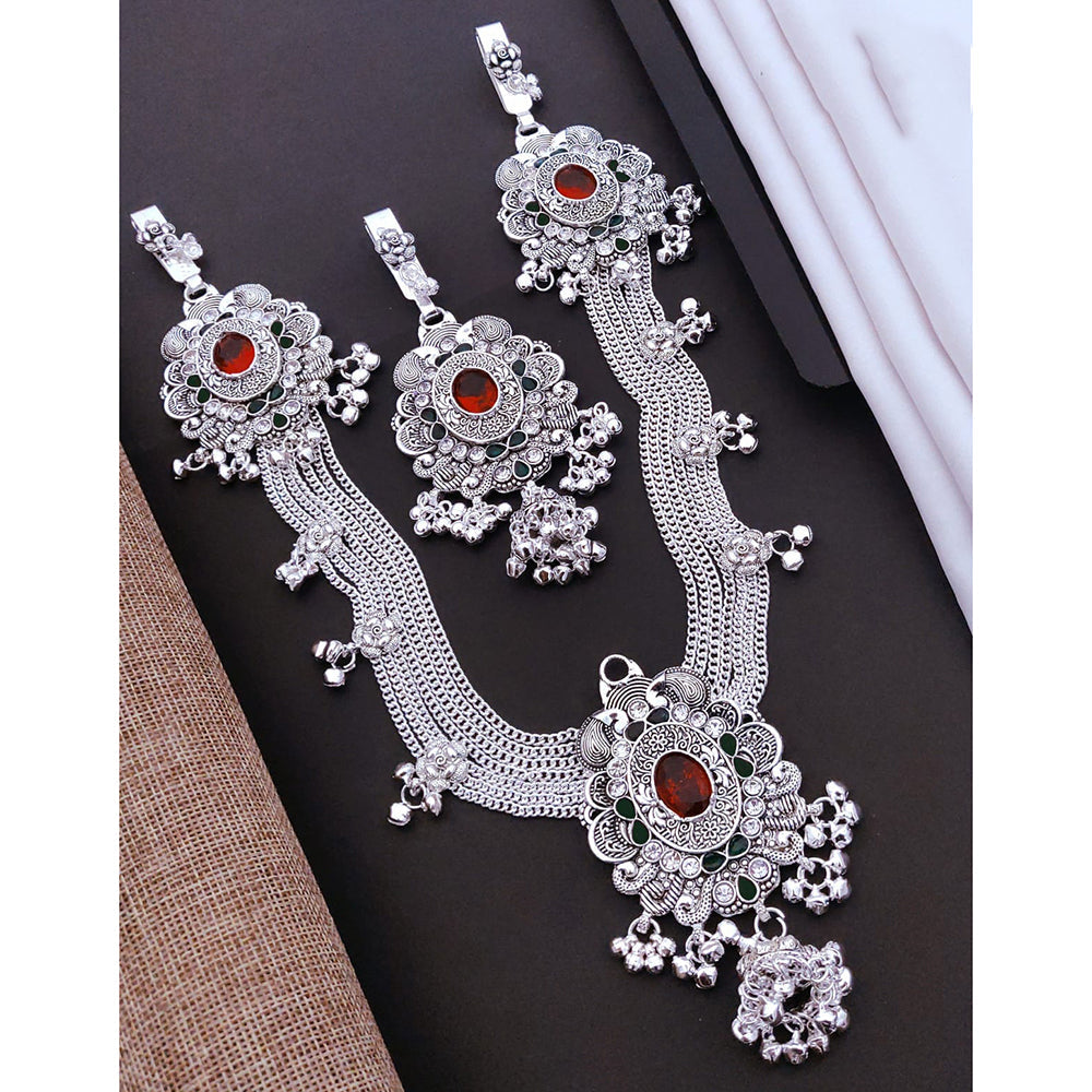 Akruti Collection Pota Stone And Pearl Royal Kamarbandh