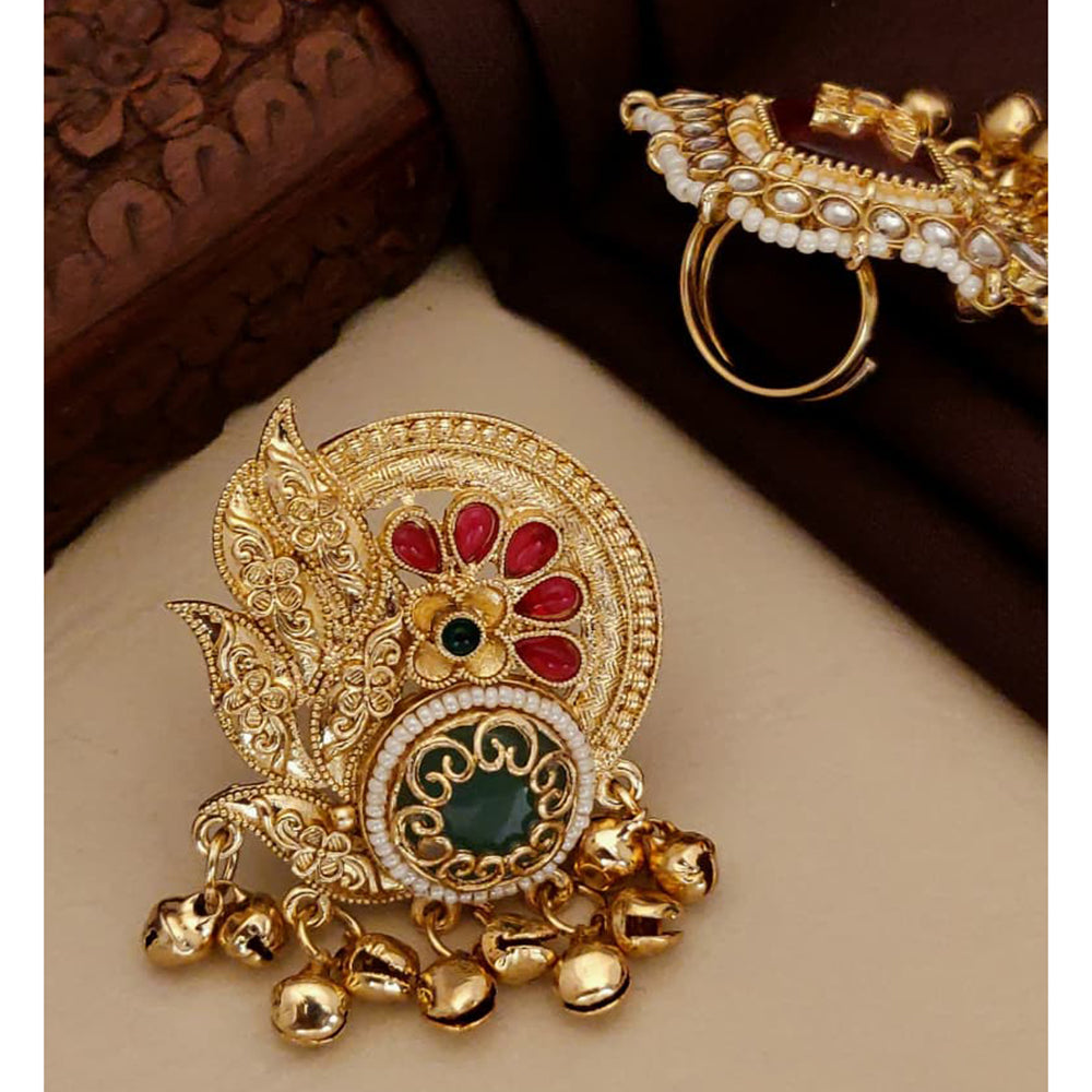 Akruti Collection Designer Pota Stone And Pearl Statement Ring