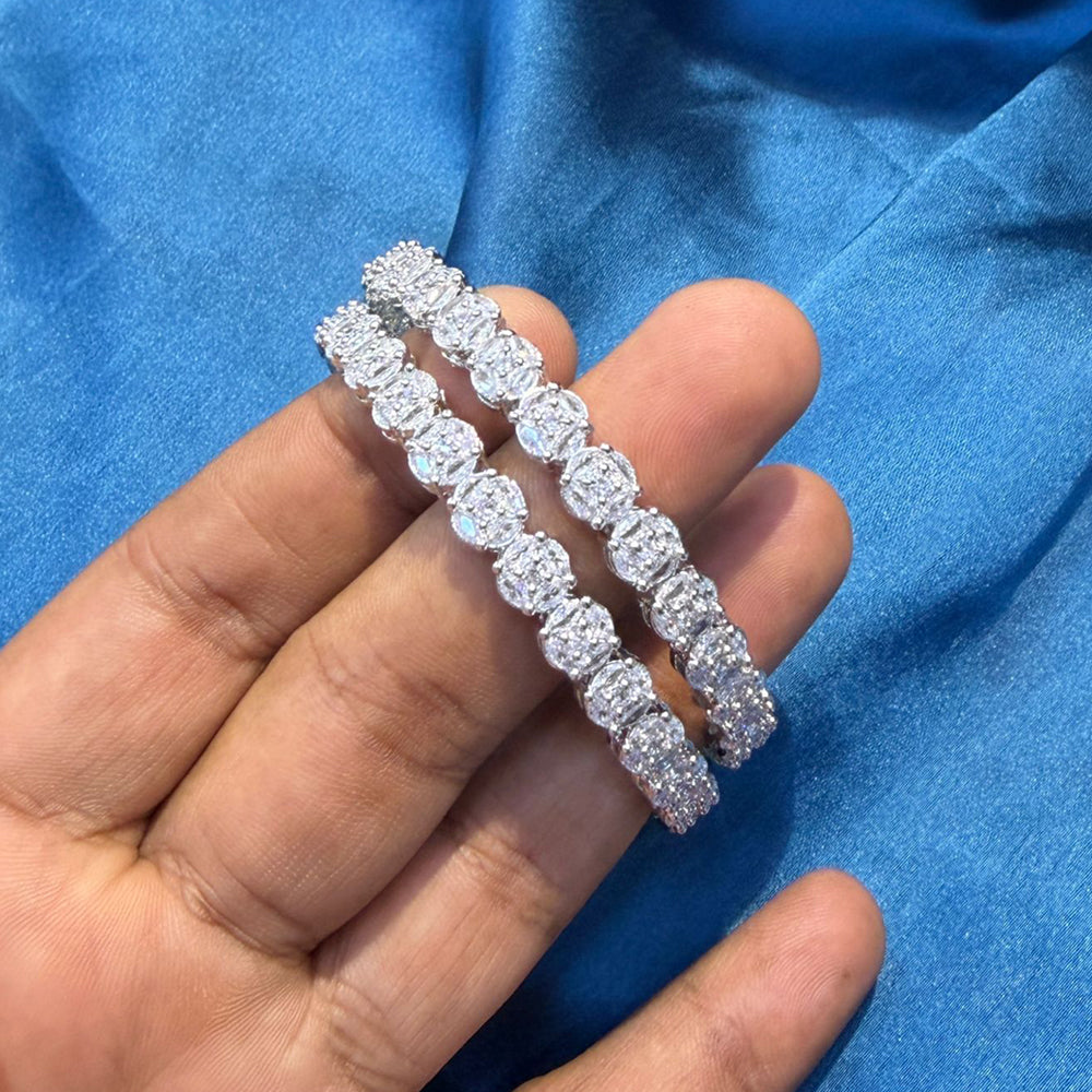 Akruti Collection Elegant Austrian Stone Bangles Set