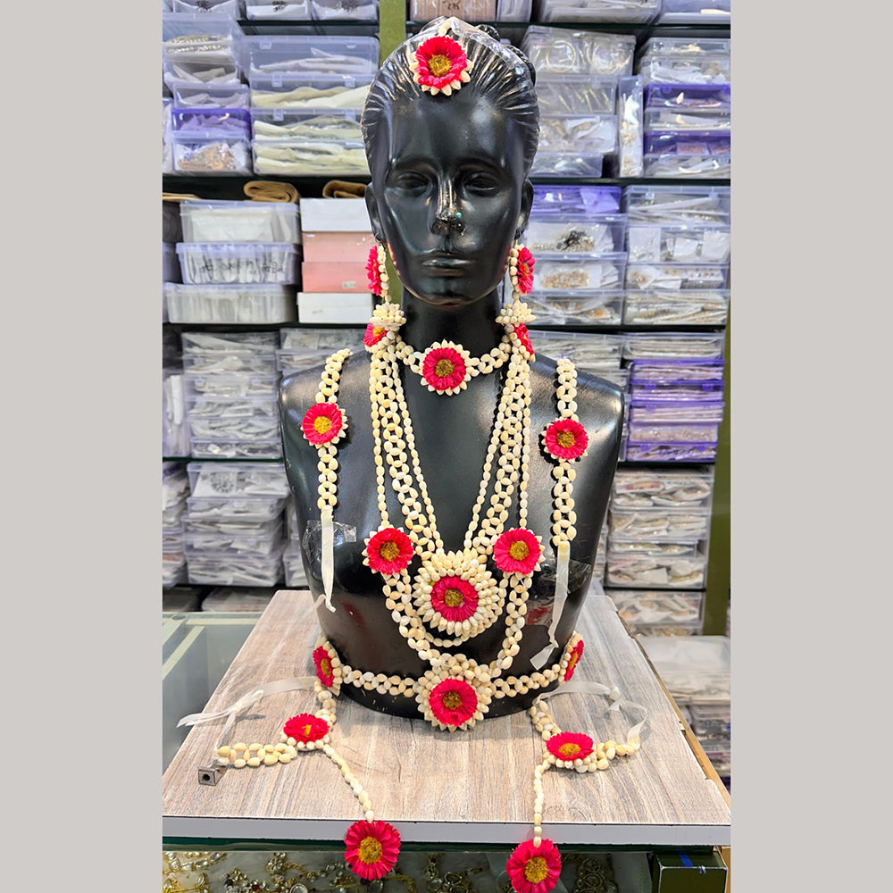 Akruti Collection Elegant Floral Jewellery Bridal Set