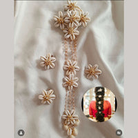 Akruti Collection Gold Plated Shell And Pearls Hair Accessories