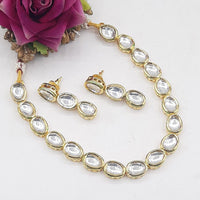 Akruti Collection Graceful Kundan Stone Elegance Necklace Set