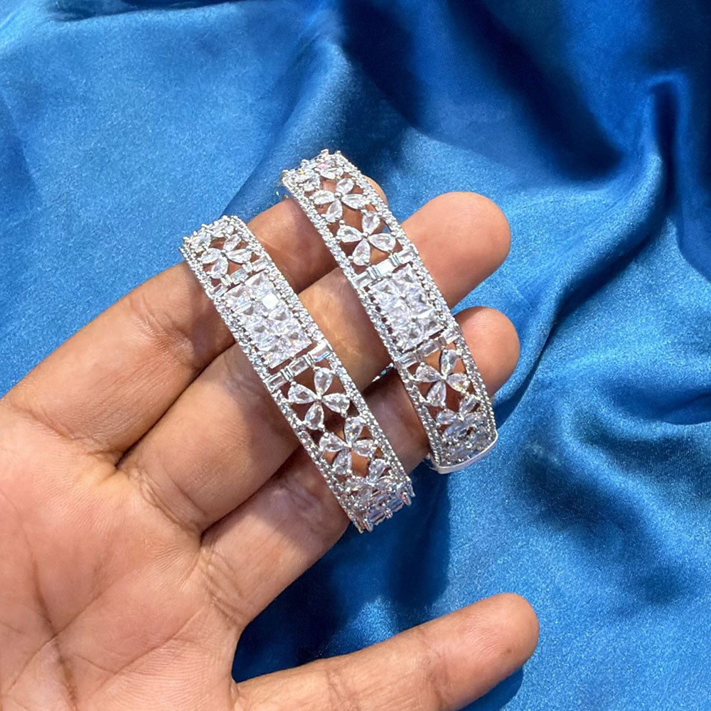 Akruti Collection Glamorous American Diamond Bangles Collection Set