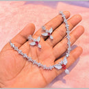 Akruti Collection Radiant Glow Modern American Daimonds Necklace Set