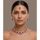 Akruti Collection Graceful Glass Crystal Necklace Set