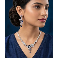 Akruti Collection Graceful American Diamond  Necklace Set