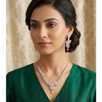 Akruti Collection Graceful American Diamond  Necklace Set