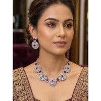 Akruti Collection Graceful American Diamond Necklace Set