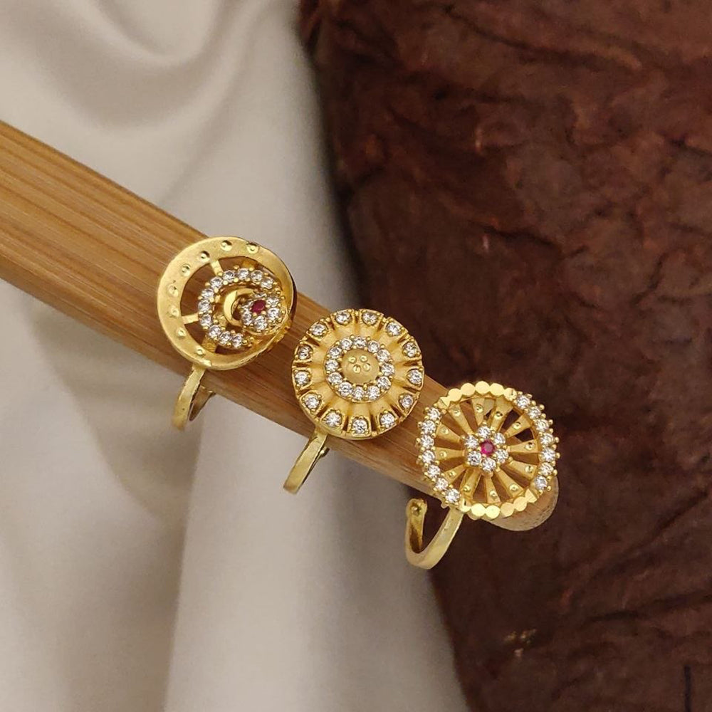 Akruti Collection Stylish Austrian Stone 3 Piece Adjustable Ring Combo