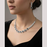 Akruti Collection Graceful American Diamond Necklace Set