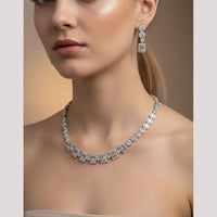 Akruti Collection Graceful American Diamond Necklace Set