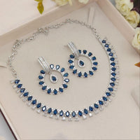 Akruti Collection Graceful American Diamond Necklace Set