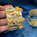 Akruti Collection Designer 2 Tone Pota Stone And Pearl Openable Kada