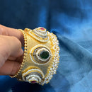 Akruti Collection Designer 2 Tone Pota Stone And Pearl Openable Kada