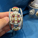 Akruti Collection Designer 2 Tone Pota Stone And Pearl Openable Kada