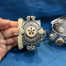 Akruti Collection Designer 2 Tone Pota Stone And Pearl Openable Kada