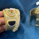 Akruti Collection Designer Pota Stone And Pearl Openable Kada