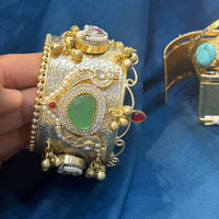 Akruti Collection Designer Pota Stone And Pearl Openable Kada