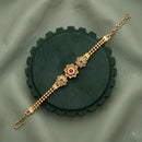 Akruti Collection Royal Pota Stone And Pearl Adjustable Bracelet