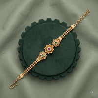 Akruti Collection Royal Pota Stone And Pearl Adjustable Bracelet