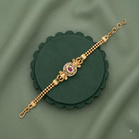 Akruti Collection Royal Pota Stone And Pearl Adjustable Bracelet