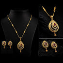 Akruti Collection Elegant Pota Stone Chain Pendant Set