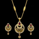 Akruti Collection Elegant Pota Stone Chain Pendant Set
