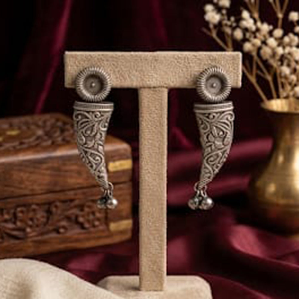 Akruti Collection Premium Look Oxidised Plated Pearl Dangler Earrings