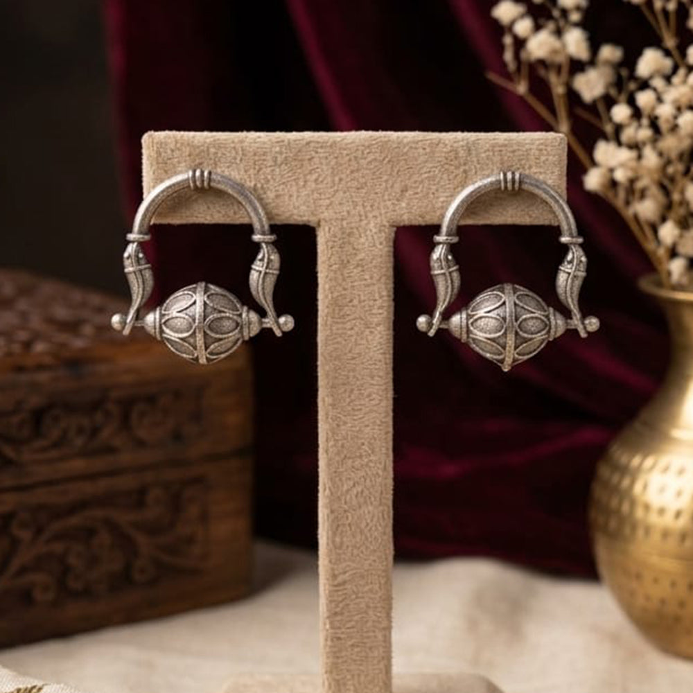 Akruti Collection Premium Look Oxidised Plated Studs Earrings