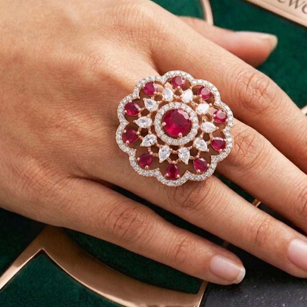 Akruti Collection Stylish American Daimond Ring 