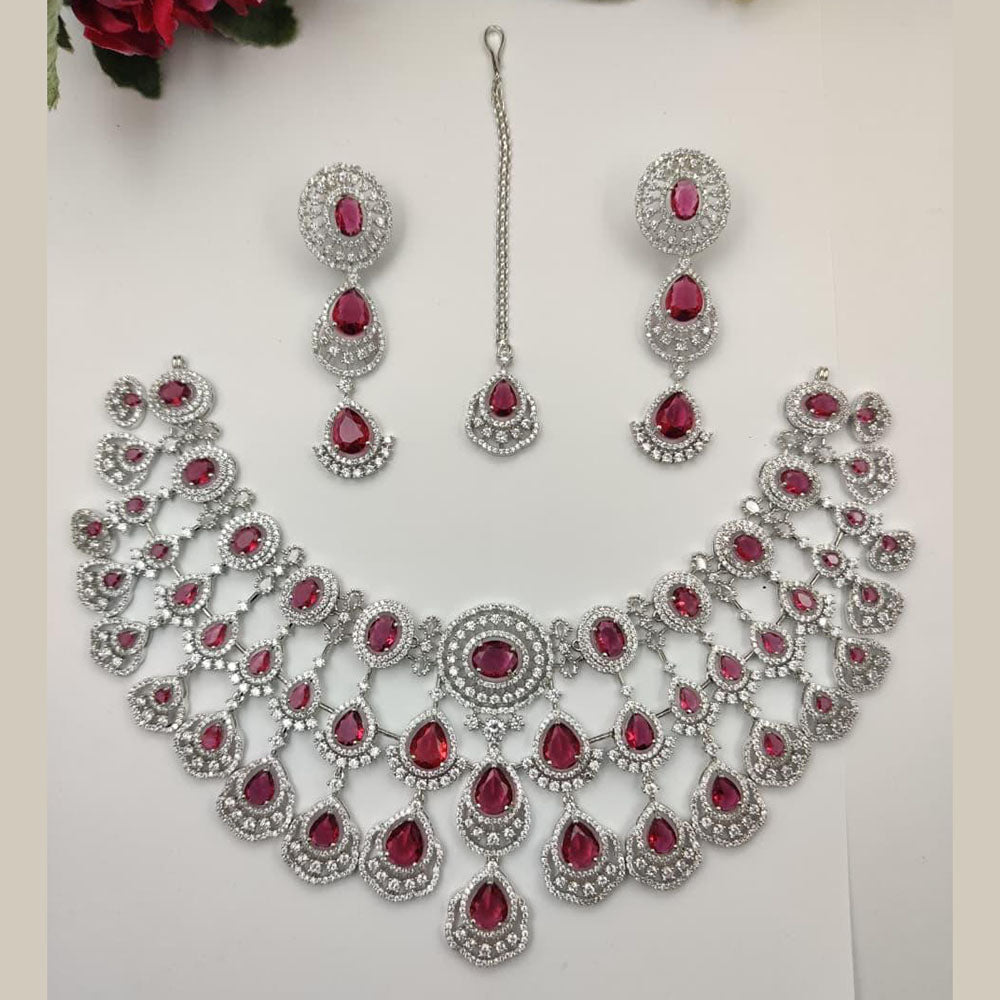 Akruti Collection Radiant Glow Modern American Daimonds Necklace Set