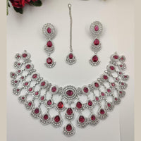 Akruti Collection Radiant Glow Modern American Daimonds Necklace Set