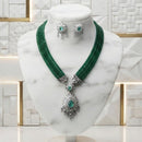 Akruti Collection Radiant Glow Modern American Daimonds And Beads Necklace Set