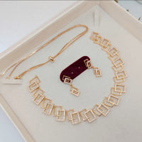 Akruti Collection Antique Finish Austrian Stone Necklace Set
