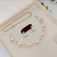 Akruti Collection Antique Finish Austrian Stone Necklace Set