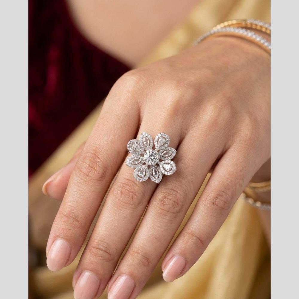 Akruti Collection Stylish Crystal Stone Ring 