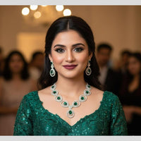 Akruti Collection Radiant Glow Modern American Daimonds Necklace Set