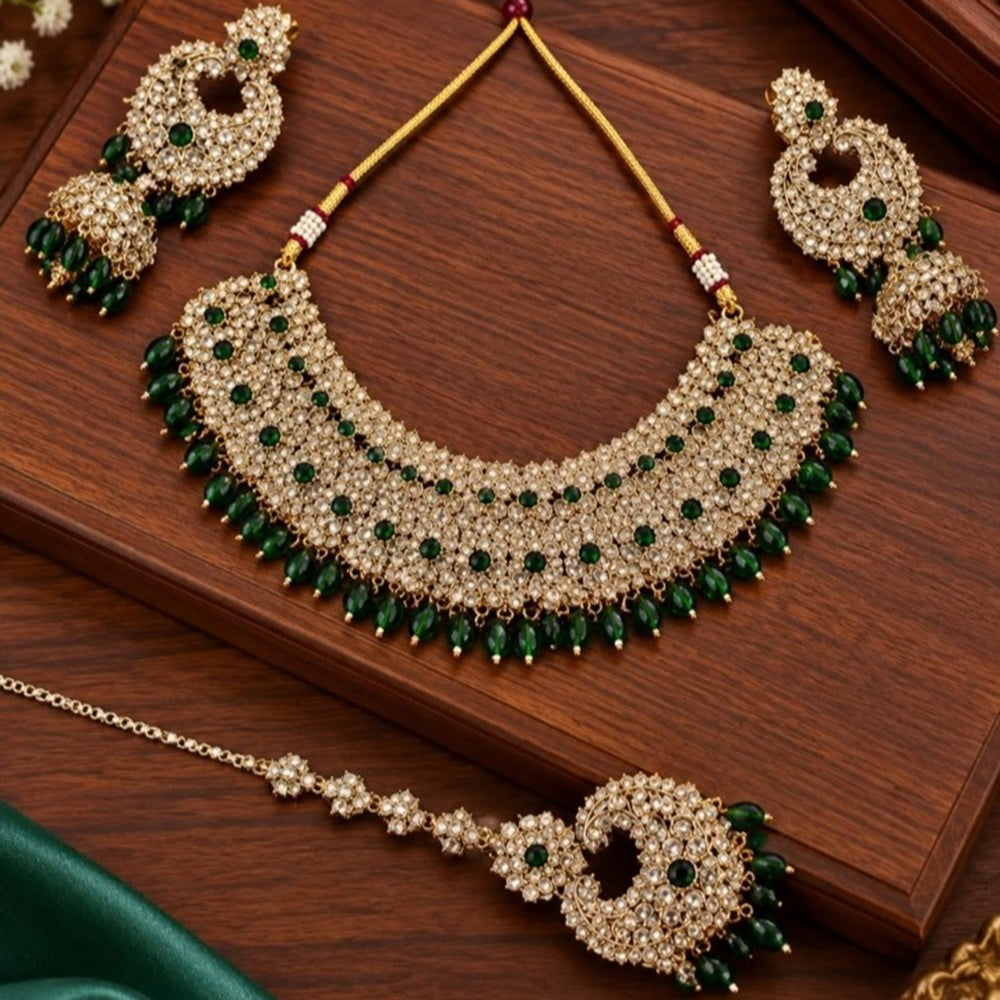 Akruti Collection Designer Austrian Stone And Beads Necklace Set for Women 