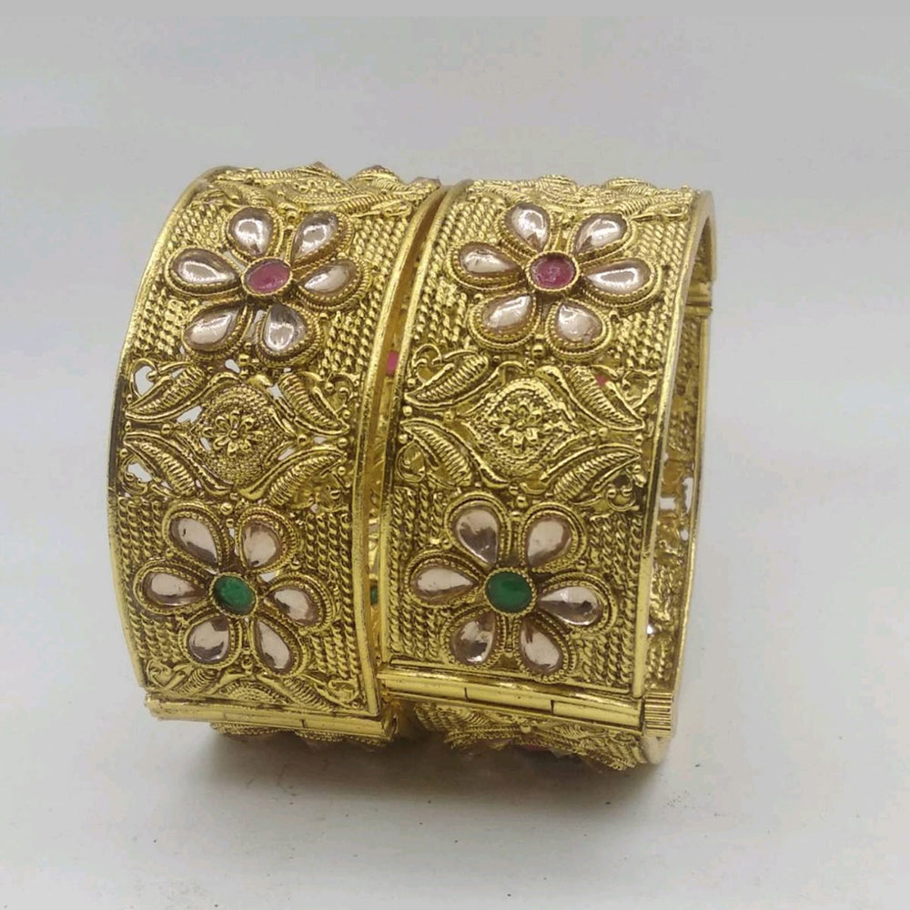 Star Bangles Gold Plated Pota Stone Bangles Set