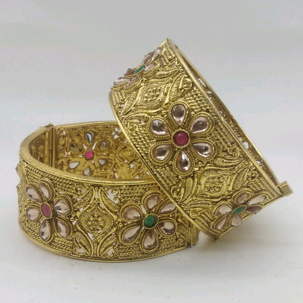 Star Bangles Gold Plated Pota Stone Bangles Set