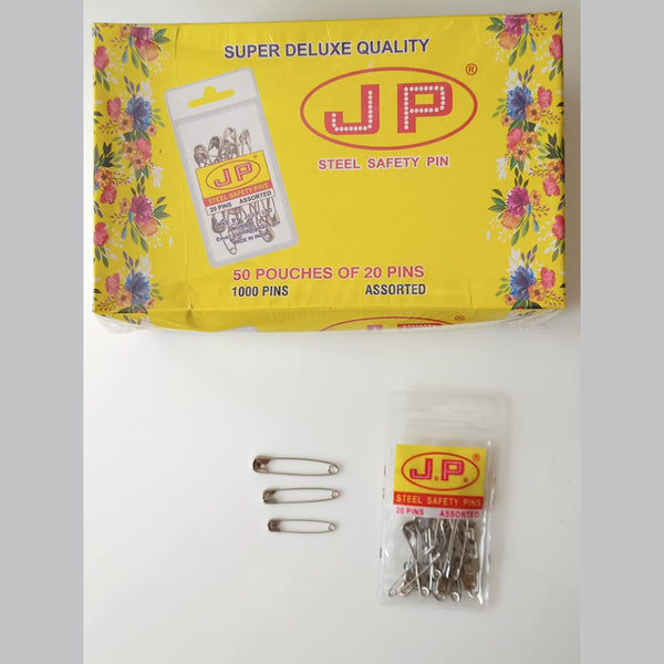 JP Hair Pins 012 Steel Safety Pin Pouch Pack (Deluxe Range)