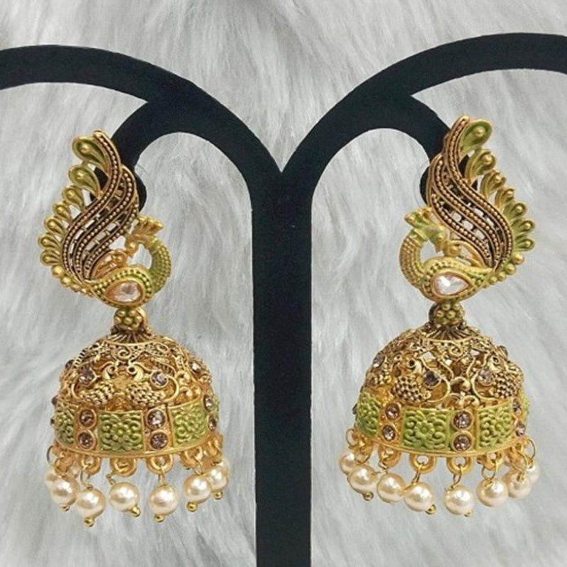 Infinity Jewels Gold Plated Jhumki Earrings