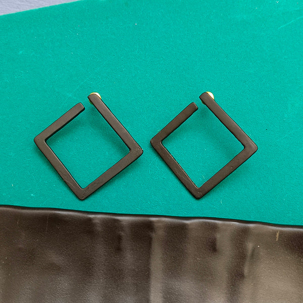 Infinity Jewels Black  Plated Hypoallergenic Nickel Free Stud Earrings