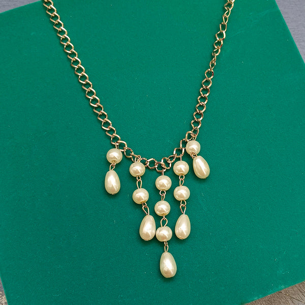 Infinity Gold Plated Pearl Hypoallergenic Nickel Free Necklace